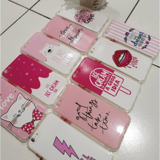 Case Crack pinky Girl OPPO A1K/A12/A31/A37/A3S/A5S/A9 2020/A91/A92/F1S/F7/F9/RENO 2F/3