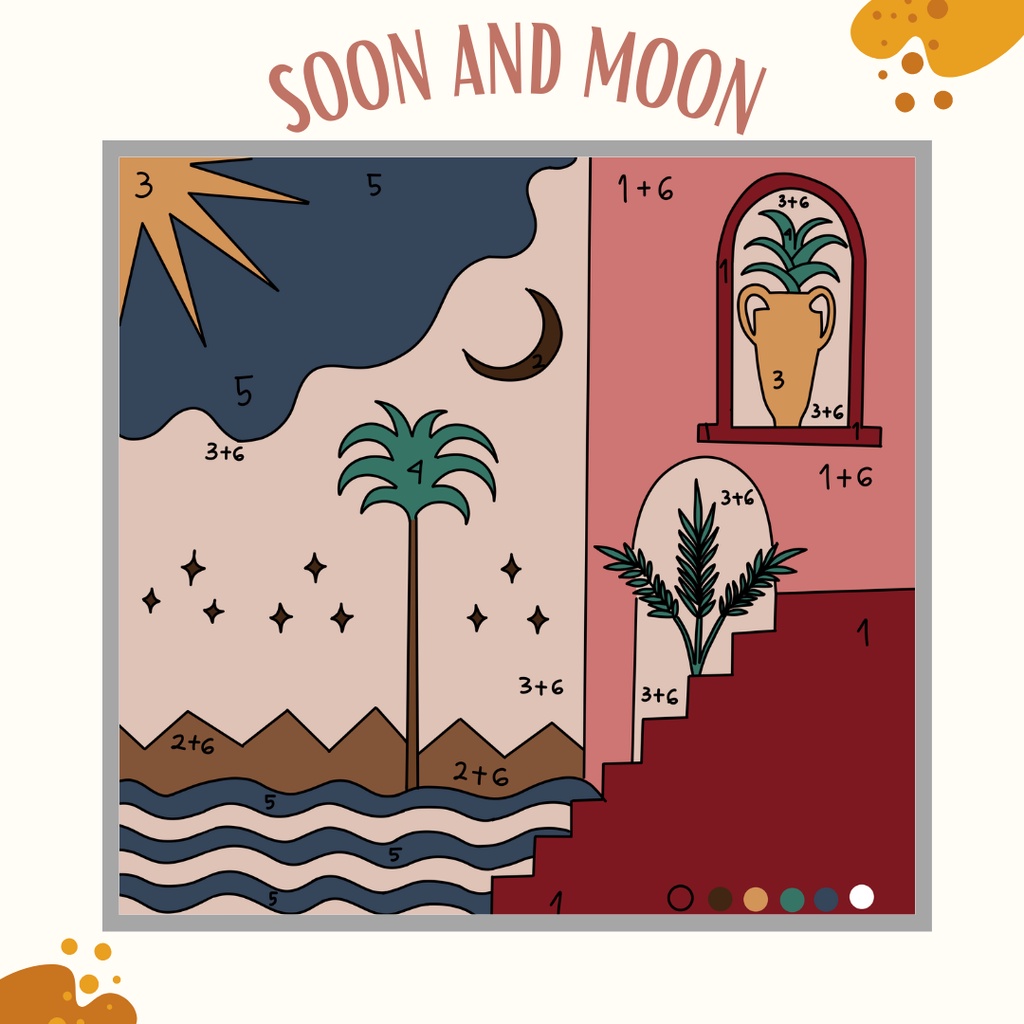 

Paint By Number Kit [Soon and Moon] - elokgallery I Kanvas 20 x 20 cm