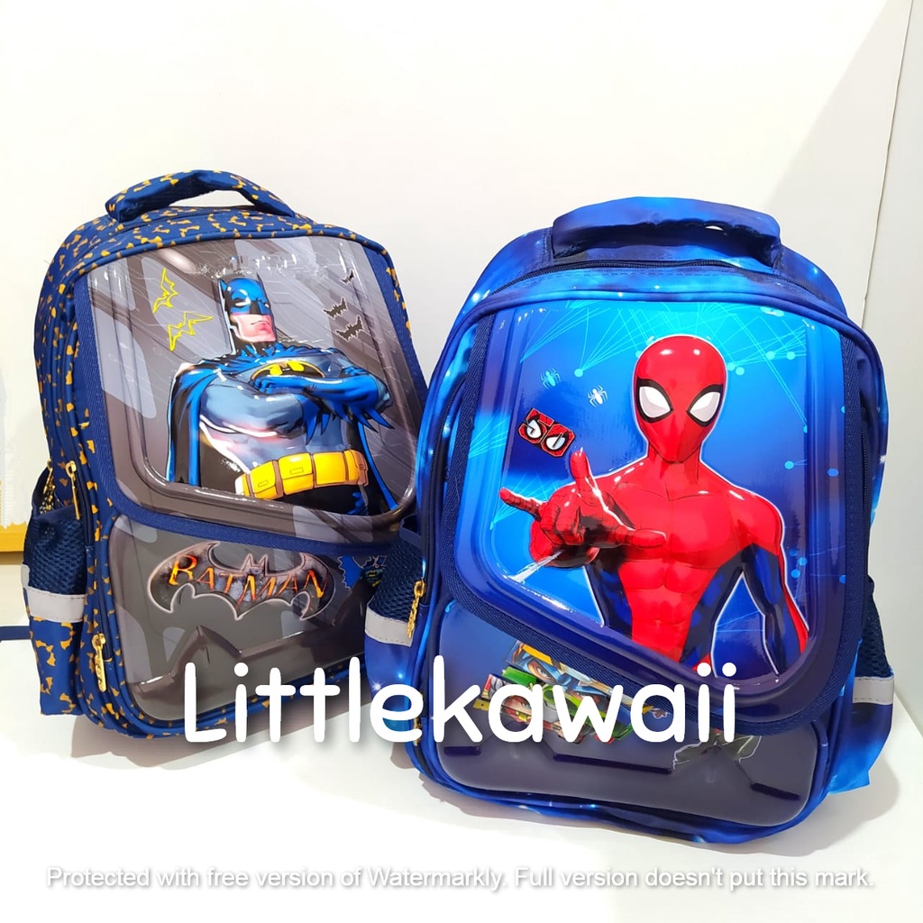 LK/Tas Ransel Sekolah Anak Embos Hardcase Unicorn Superhero Tutup TK SD Import