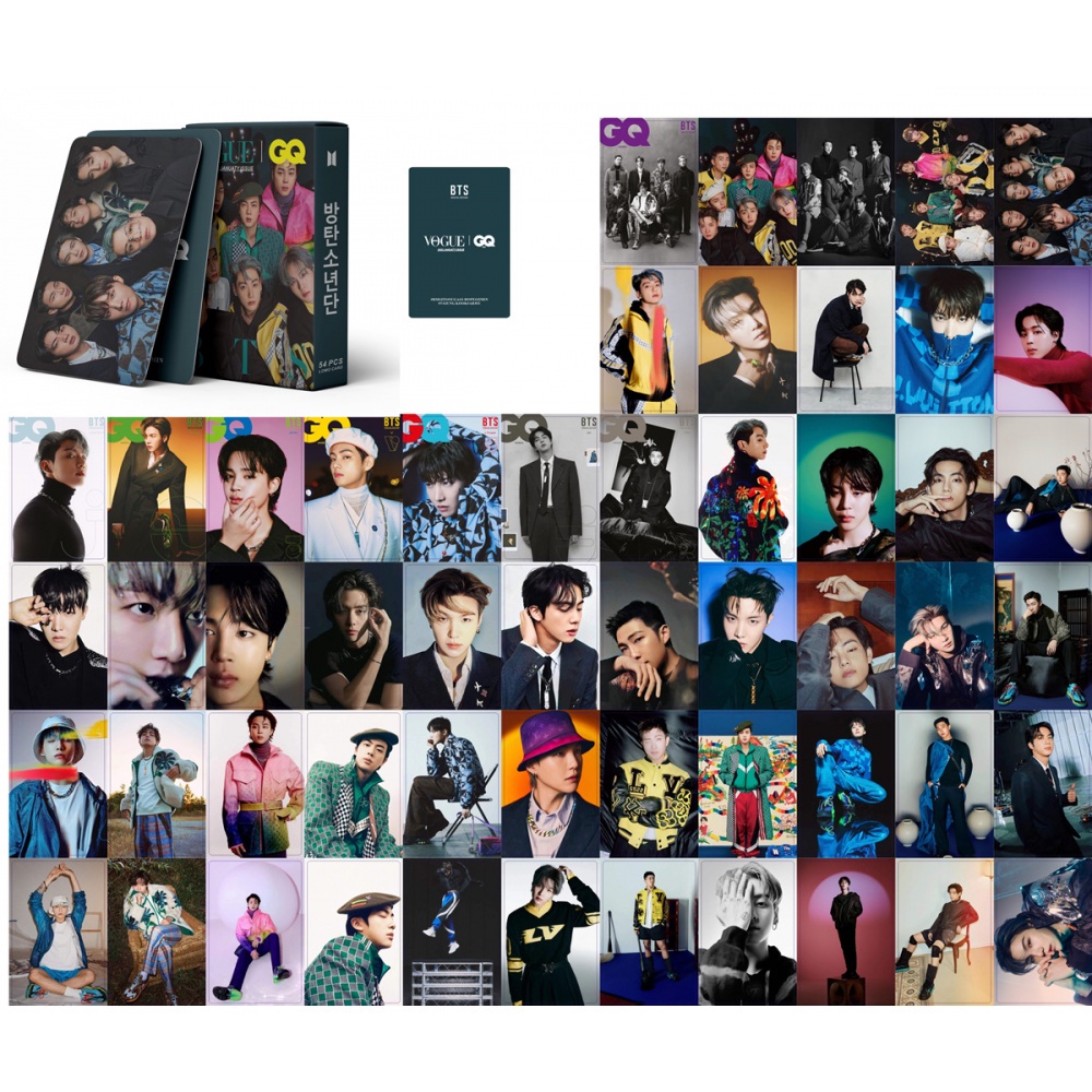 54pcs Kartu Lomo Foto Kpop BTS Album 2022 JANUATY ISSUE GQ Magazine Series