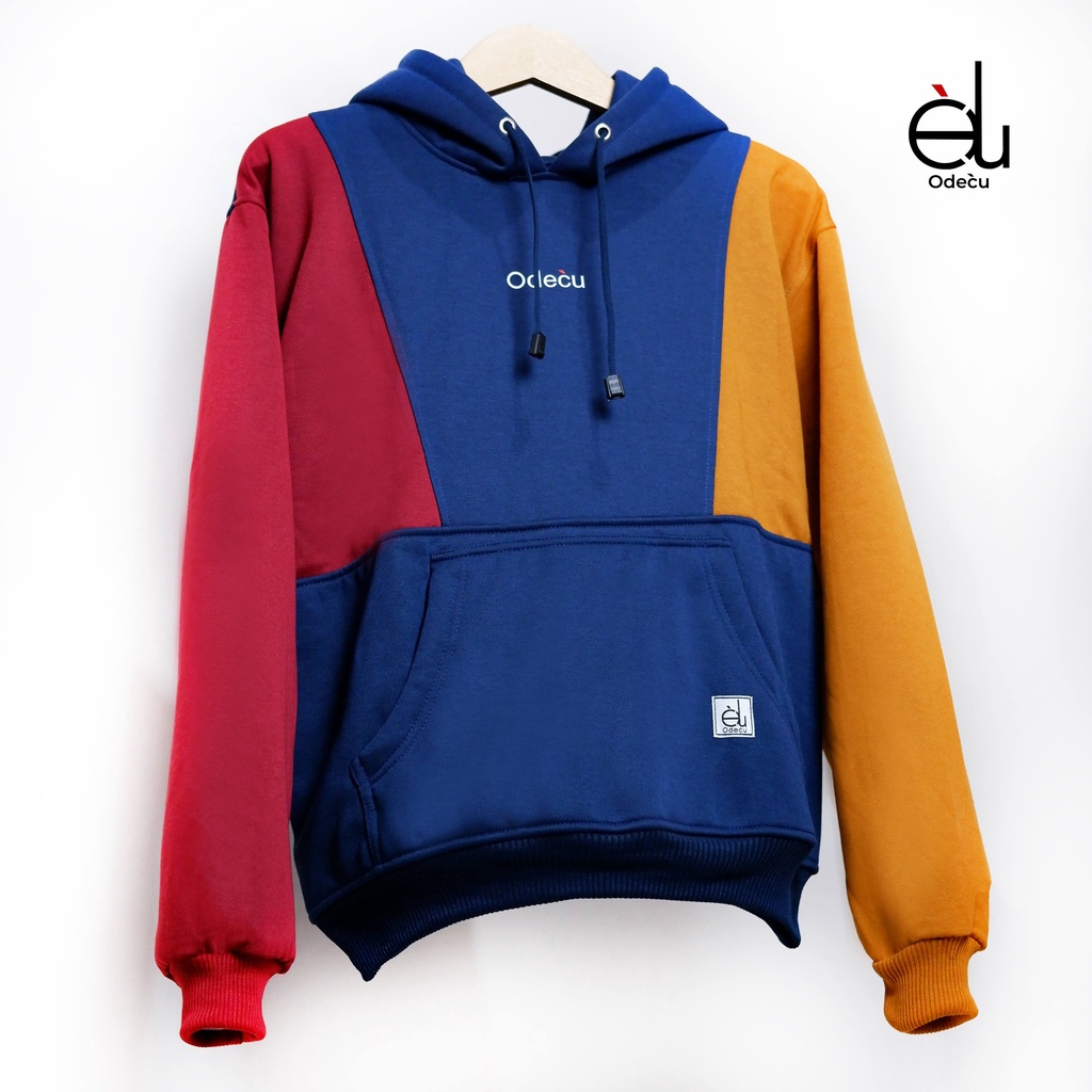 ODECU PREMIUM HOODIE MIX COLOR NMD NAVY MAROON DARK MUSTARD SWEATER OVERSIZE WANITA PRIA