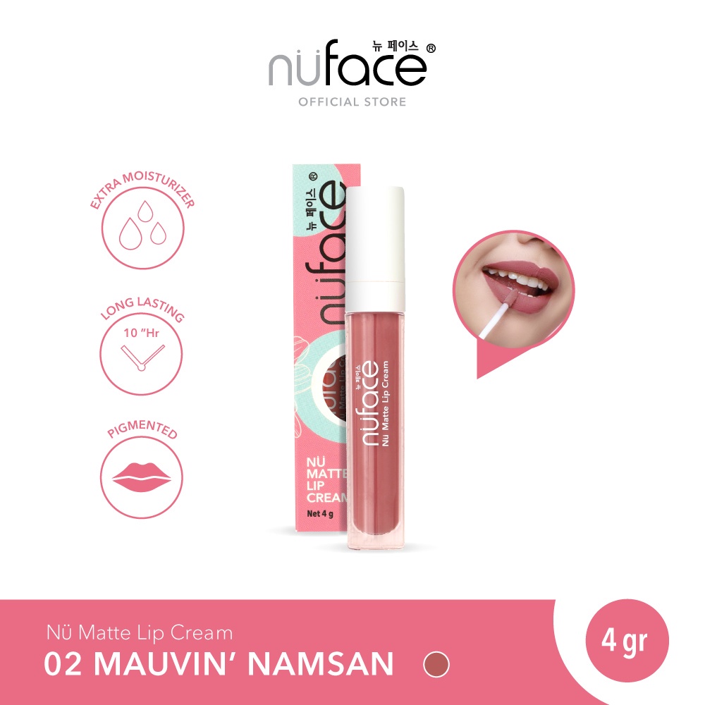 Nuface Nu Matte Lip Cream | Sensasi Caramel, Warna Intense, Tahan Lama/ Lipstick Cair