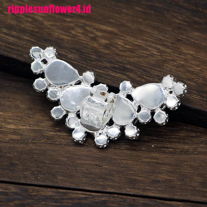 2pcs Klip Sepatu Bahan Metal Aksen Mutiara Dan Berlian Imitasi Untuk Pernikahan