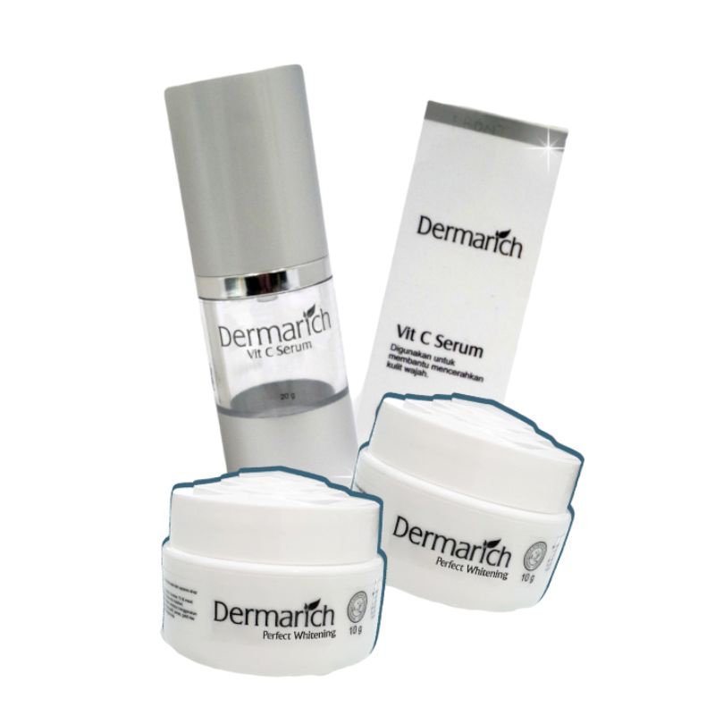 Dermarich Paket Perfect Whitening Cream & Serum Vitamin C | Cerah, Glowing