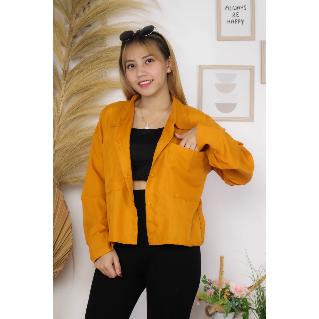 RX Fashion - Kemeja Gita Rami Basic / KEM TASA / GIOMI LINEN RAMI SHIRT - BN-MUSTARD