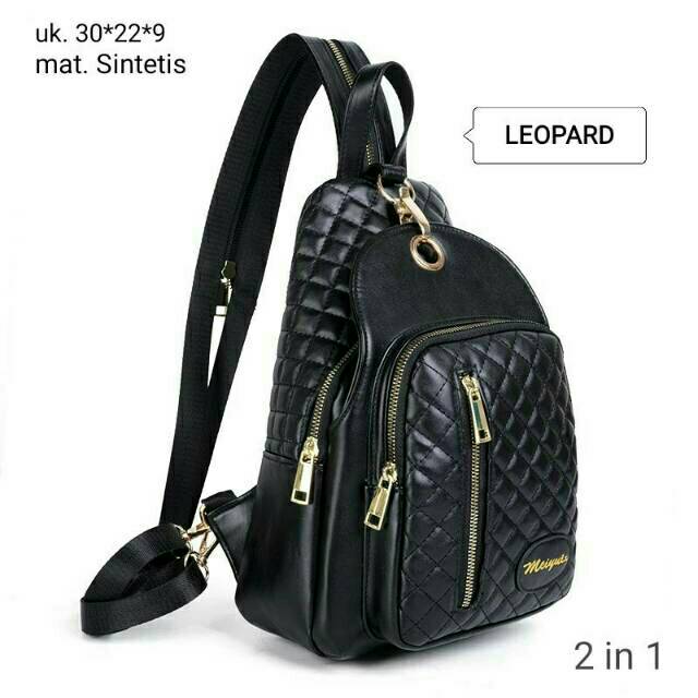 Back pack tas ransel wanita ayu leopart