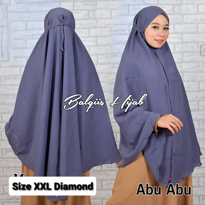 Harga Promo Bisa COD Hijab Instant Bergo Maryam JUMBO XXL Hijab Syari Kerudung Jumbo-Abu Tua