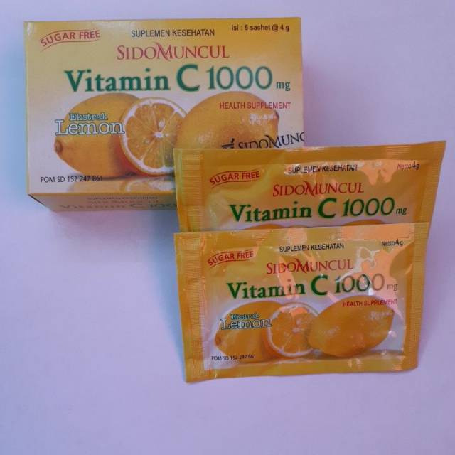 Sido Muncul Vitamin C 1000 Serbuk Orange 1 Sachet