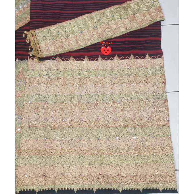 tapis lampung handmade benang sulam tangan asli pelangi