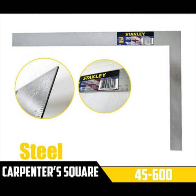 

Penggaris siku Besar Stanley ( 45-600 ) Steel Carpenter Square Metric