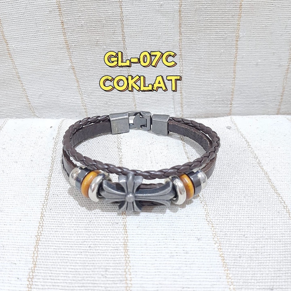 [TERMURAH] Gelang GL-07 SALIB Gelang Kulit Hias Jangkar Gaya Vintage