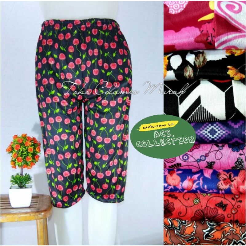 Celana Motif Pendek Santai Harian Atau Tidur Wanita / Short Daily Pants Standar &amp; Jumbo MOTIF