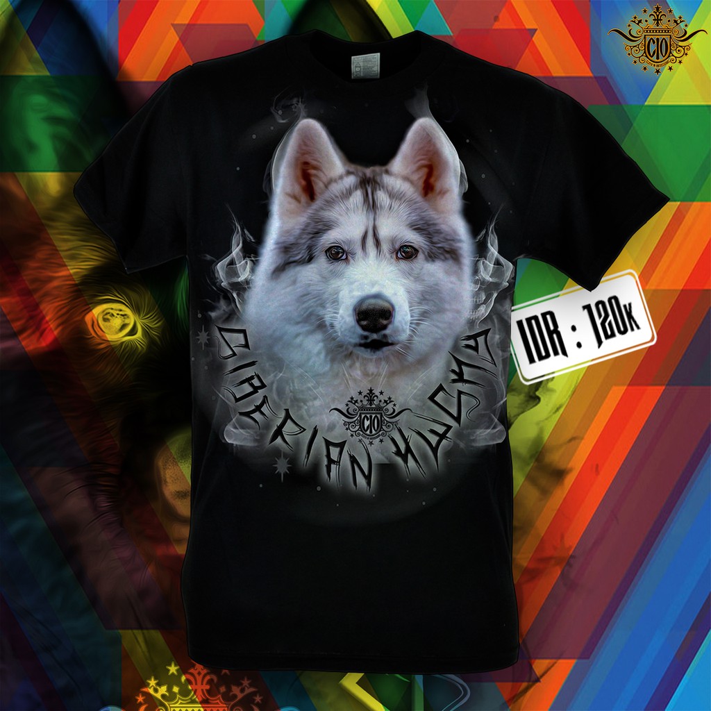 SIBERIAN HUSKY T SHIRT PRINTING - KAOS GAMBAR SIBERIAN HUSKY - BAJU GAMBAR SIBERIAN HUSKY