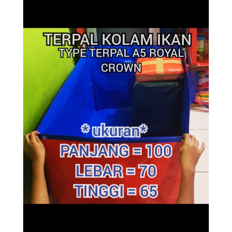 TERPAL KOLAM IKAN 100X70X65 TYPE TERPAL A5 ROYAL CROWN