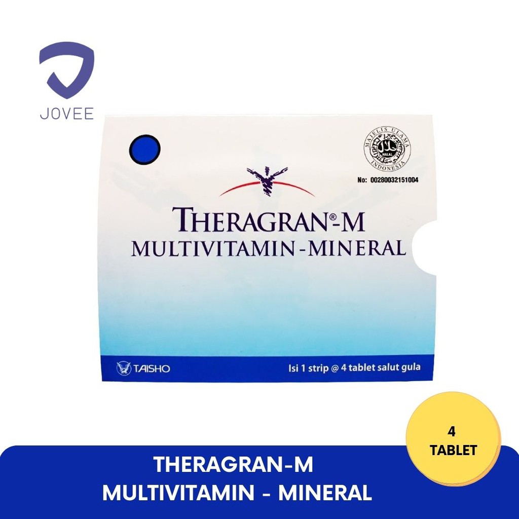 THERAGRAN-M 4 TABLET - Multivitamin dan Mineral - Tablet Pemulihan Daya Tahan Tubuh-1 Strip