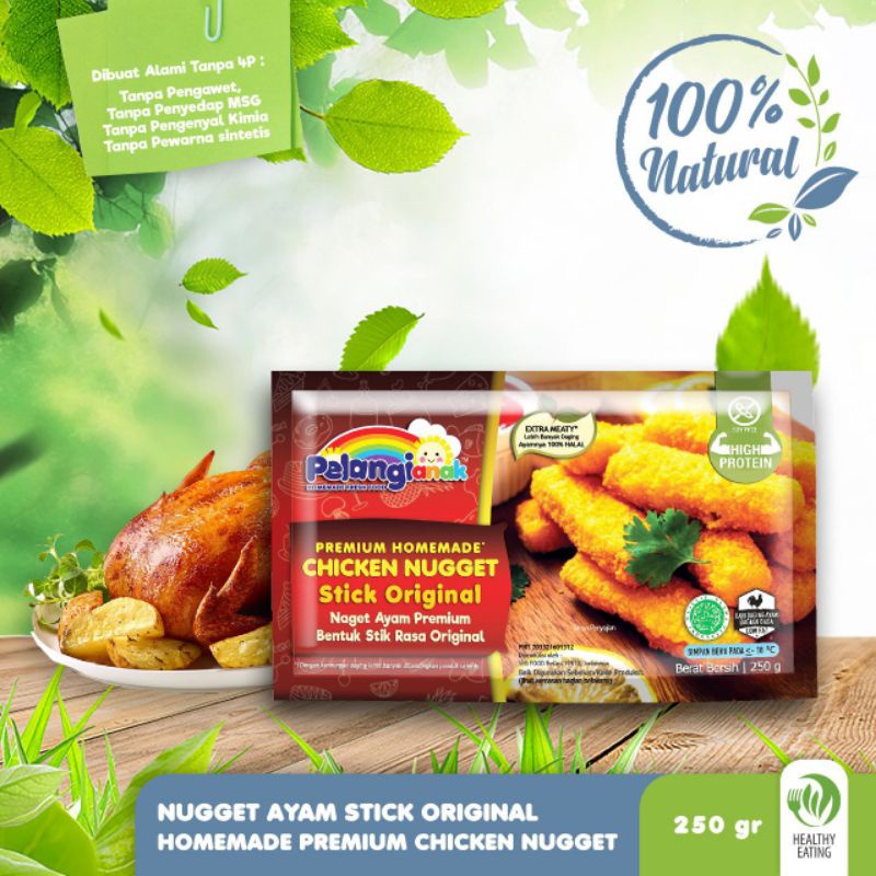 

Nugget Ayam Frozen Non MSG Stick Original- Pelangi Homemade