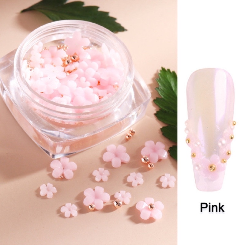 NAIL FLOWER 3D RESIN HIASAN BUNGA 3D TIMBUL WEDDING NAILS MIX SIZED 3D FLOWER HIASAN KUKU NAILART