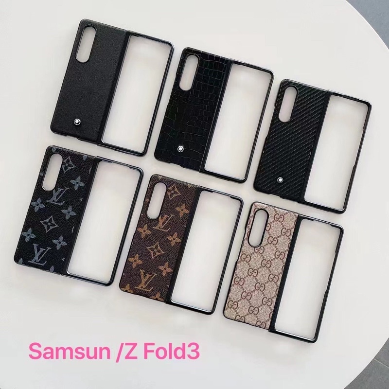 LEATHER CASE SAMSUNG Z FLIP 4 Zflip 3 ZFLIP3 Z FLIP 2 3 ZFLIP4 / Z Fold3 Fold 2 LV Guccii Y*L Goyaards PRDA Montblancx BISA REQUEST MOTIF