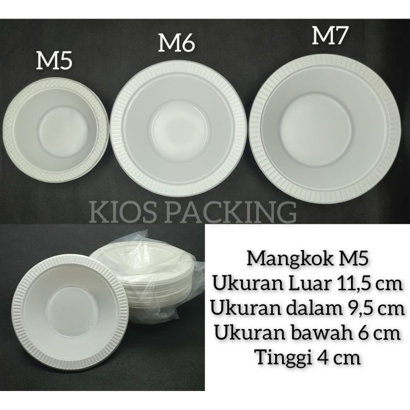 Jual Mangkok Plastik Kecil S M5 Mangkok Makanan Sekali Pakai 50pcs