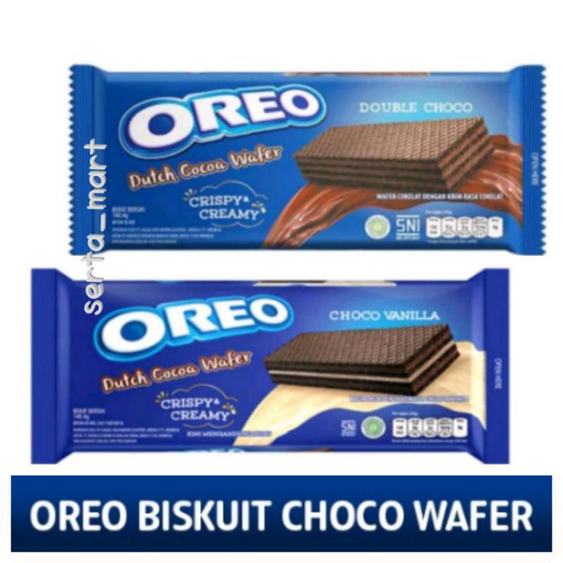 

Oreo Dutch Cocoa Wafer 117gr Double Choco / Vanilla - Biskuit Wafer Oreo