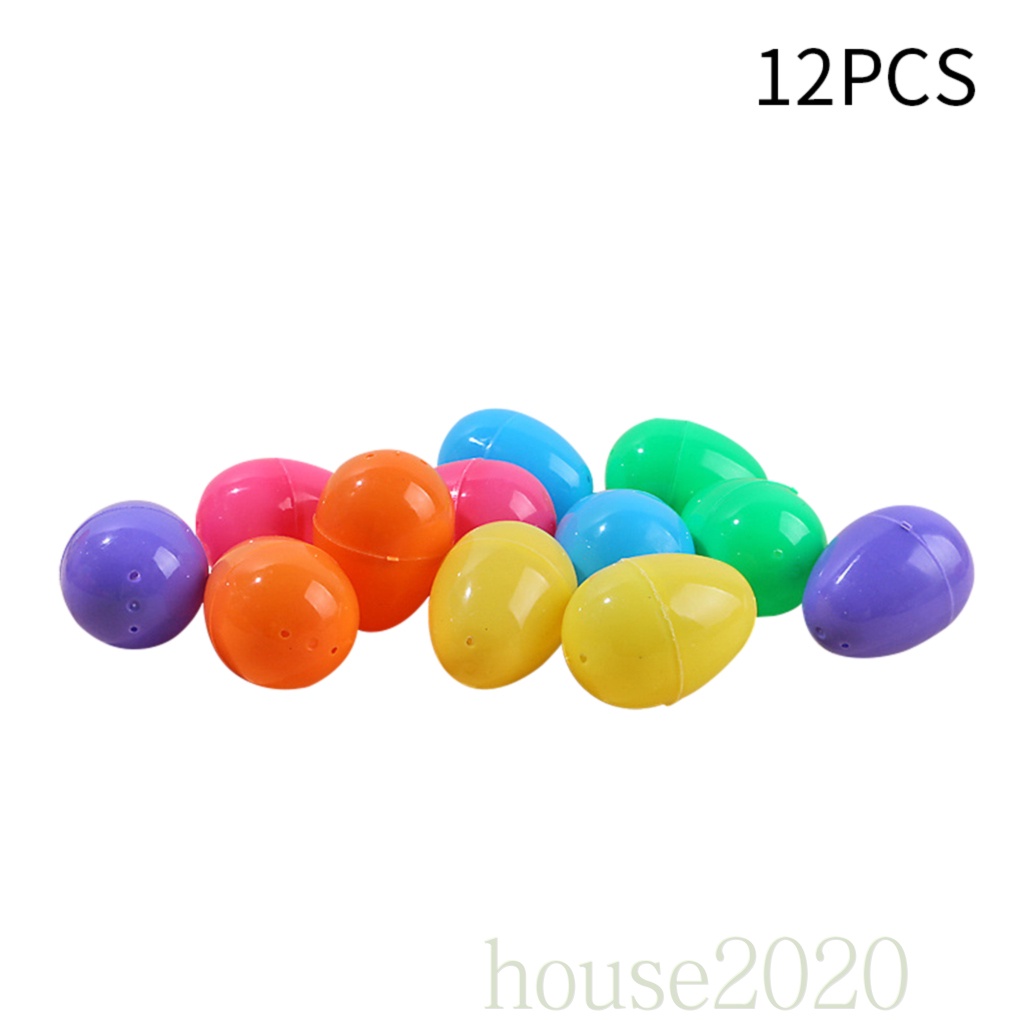 [HOUSE2020]12Pcs Easter Eggs Plastic Fake Eggshell DIY Simulation Party Decoration Toys Children Gift