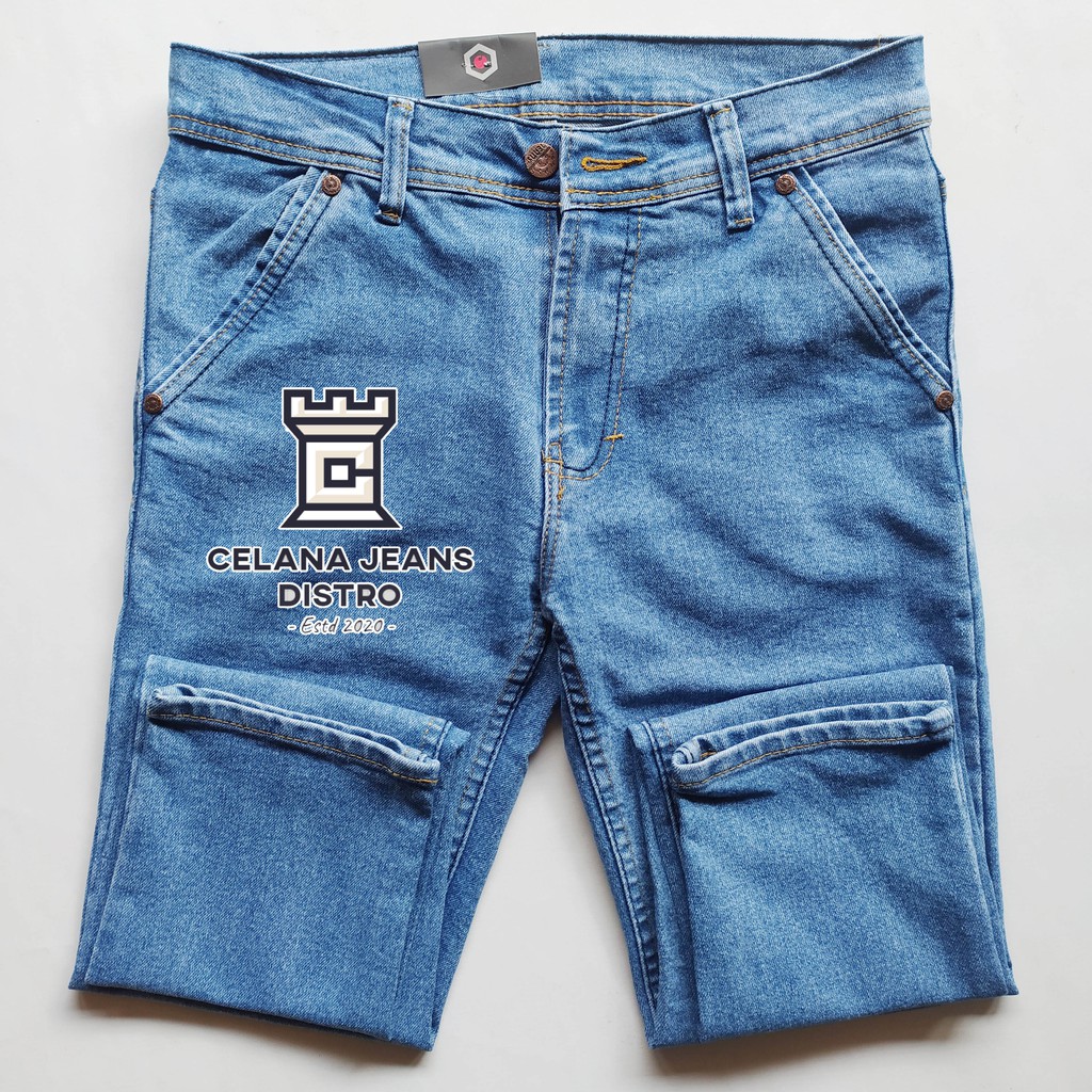 Celana Jeans Panjang Pria Biru Muda Distro Continue