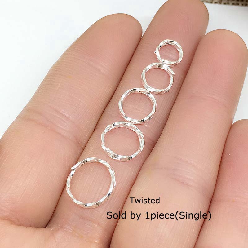 1piece Two Layers Hoop Earrings 925 Sterling Silver Tragus Lobe Helix Piercing Tinny 6-12mm Simple