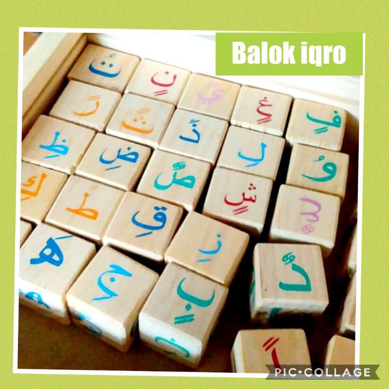 Mainan Edukasi BALOK IQRO Kado ultah ulang tahun mainan Anak laki laki perempuan Bayi Balita 5 3 4 2 tahun Mainan Edukatif Balok kayu Ape paud tk sd Mainan Murah Mengaji huruf Arab-1
