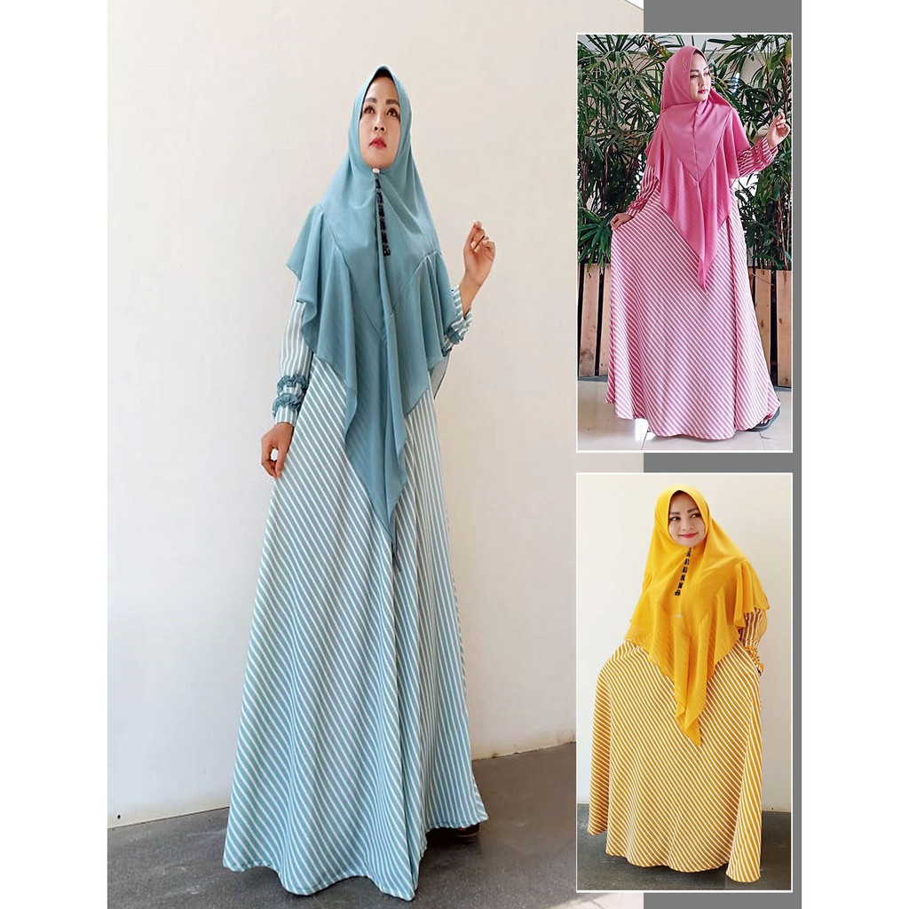 GAMIS MODERN SALUR MONALISA BIRU LANGIT