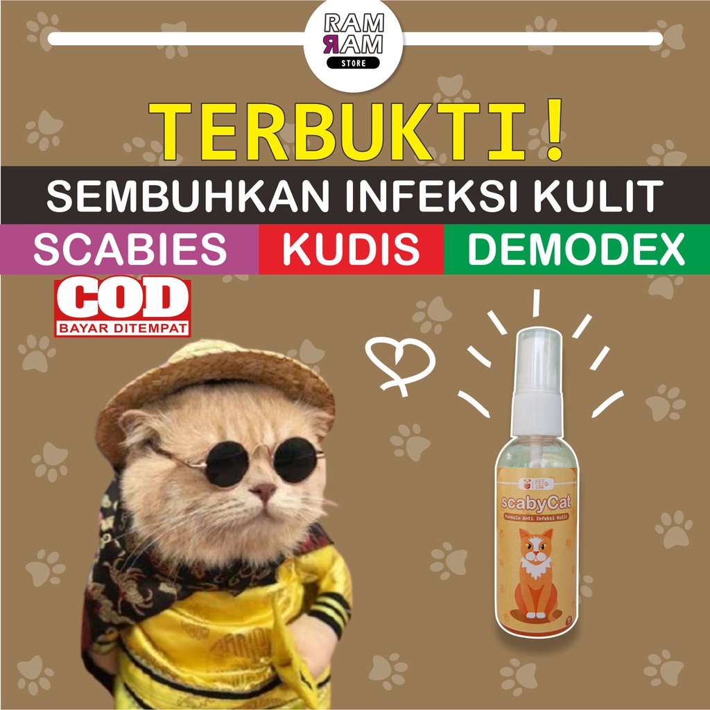 SCABYCAT Obat Jamur Kucing Scabies Demodex Kudis Itraconazole Vco Scadix Spray Kucing Ampuh