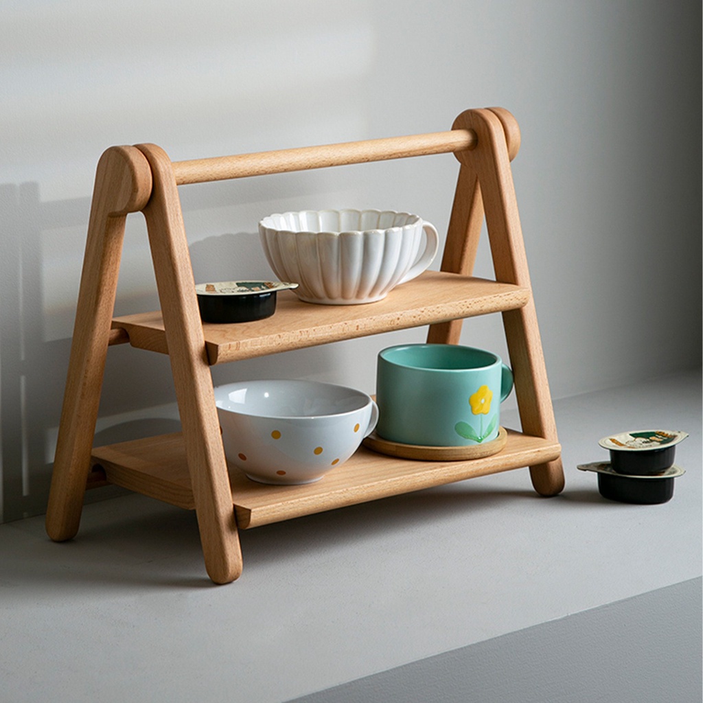 Organizer Rak Meja Kayu, Rak Meja 2 Tingkat, Merakit Rak Meja Segitiga, Organizer Meja Dapur Kayu