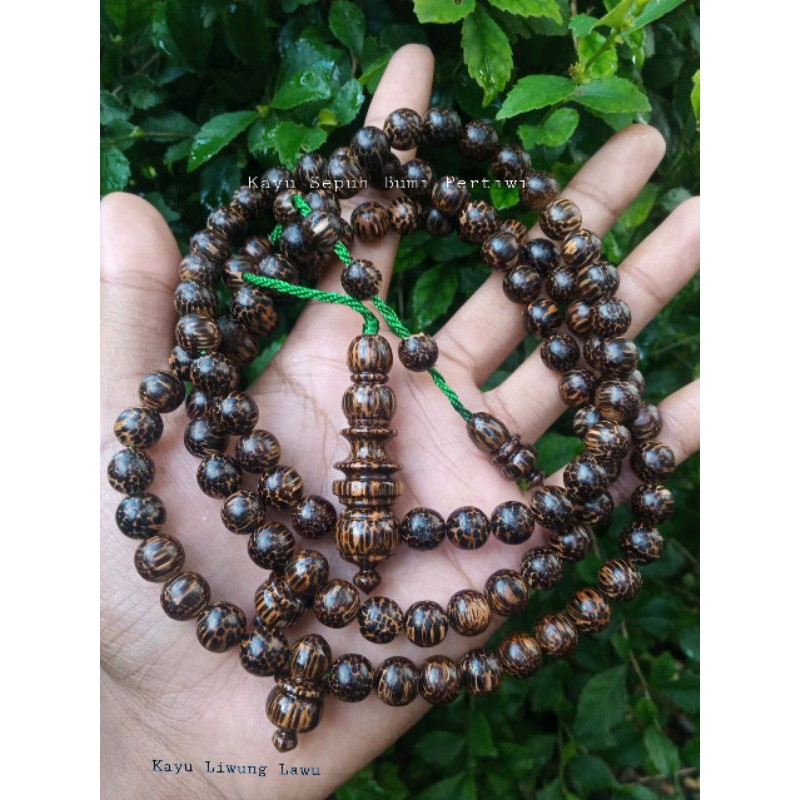 Tasbih Kayu Bertuah Liwung macan 8 ml / tasbih muslim 99  Liwung macan / tasbih kalung liwung macan