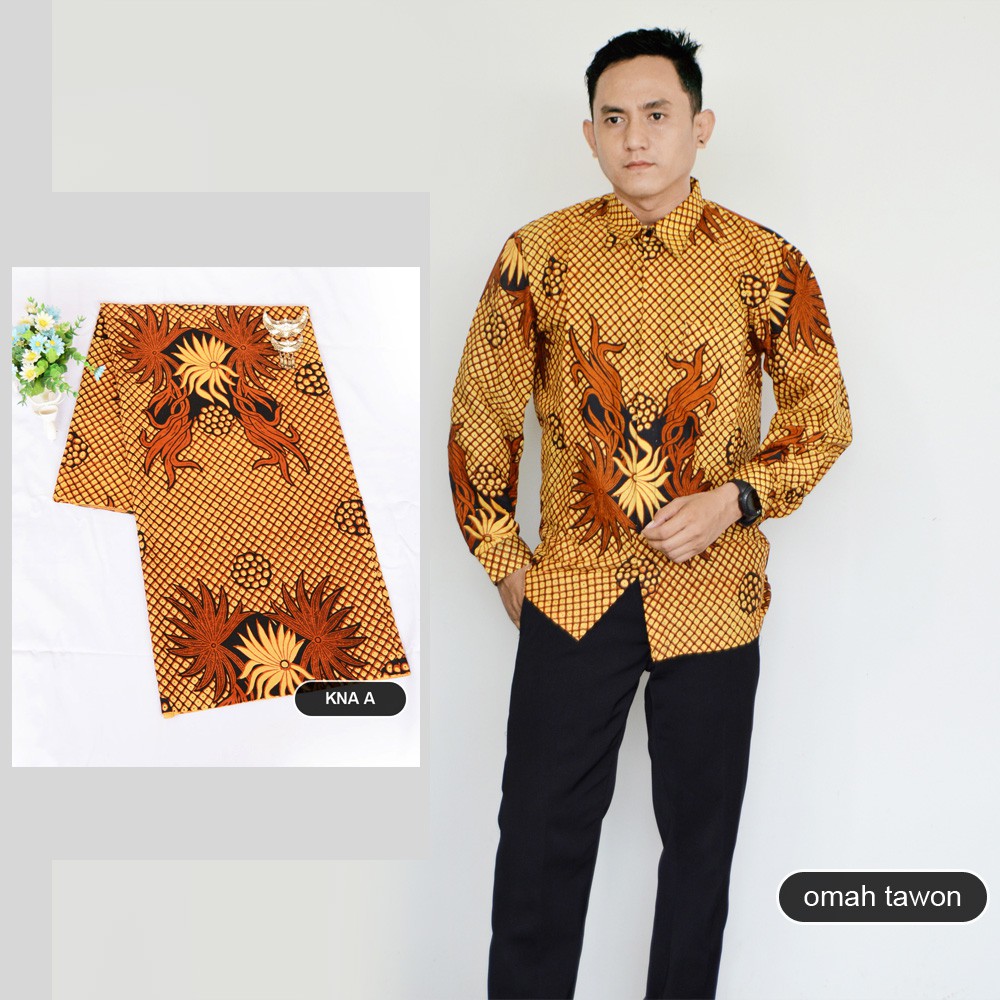 grosir trolistore kemeja batik pria lengan panjang motif 
