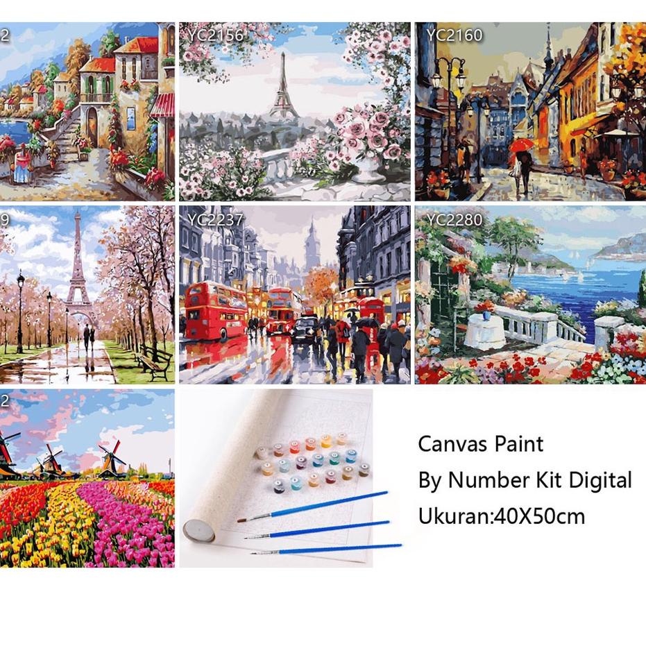 

Model Baru MYSTYLE CANVAS PAINT BY NUMBER KIT 40x50CM PAKET MELUKIS LUKISAN DIGITAL OIL PAINTING DIY LUKIS CANV ~