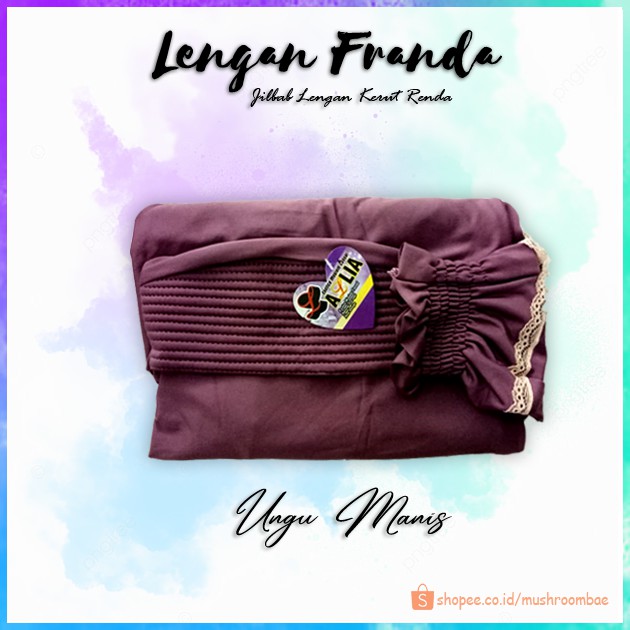 Jilbab Lengan Franda Hijab Lengan Syari Renda by Azlia-Ungu Manis