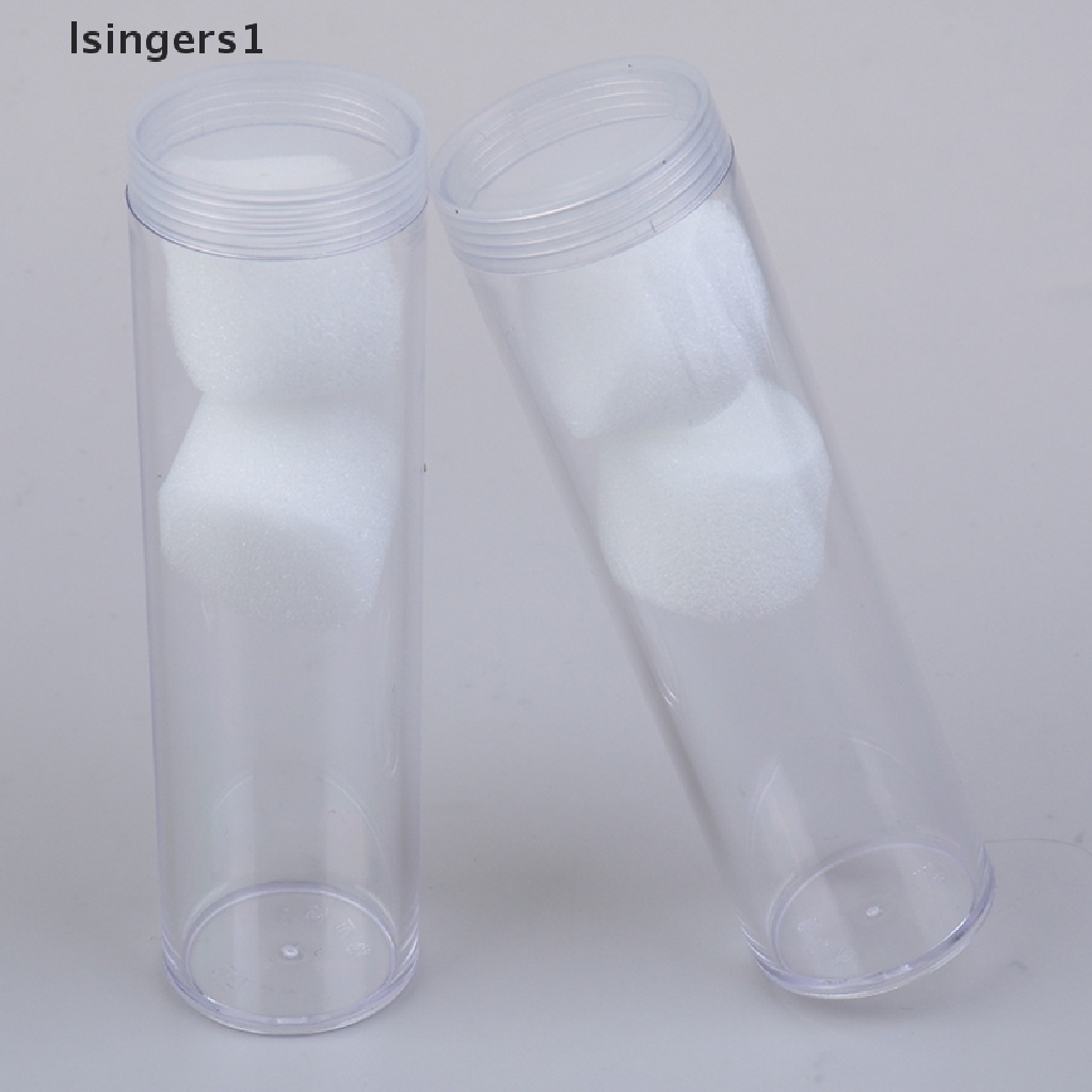 (lsingers1) 2pcs / Set Tabung Penyimpanan Uang Koin Dollar 25mm Bahan Plastik Transparan