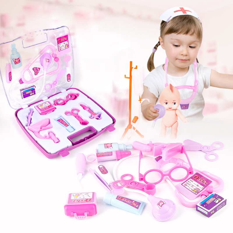 Ready Stock !!! 14-Piece New Medicine Box Boys And Girls Doctors Cosplay Playhouse Doctor Sets