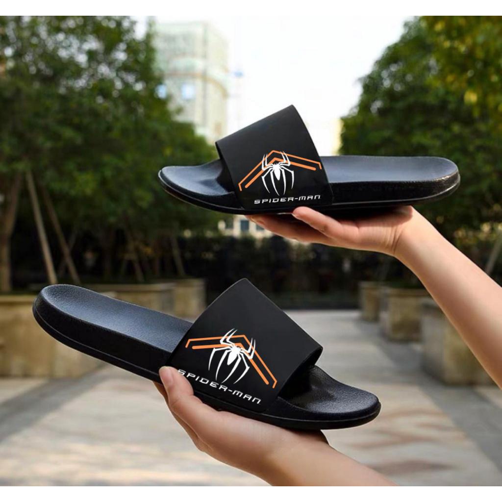 Sandal / Sendal Flat Karet Unisex Slop Selop Pria Sport Spiderman PVC Terbaru  Import / Original sel
