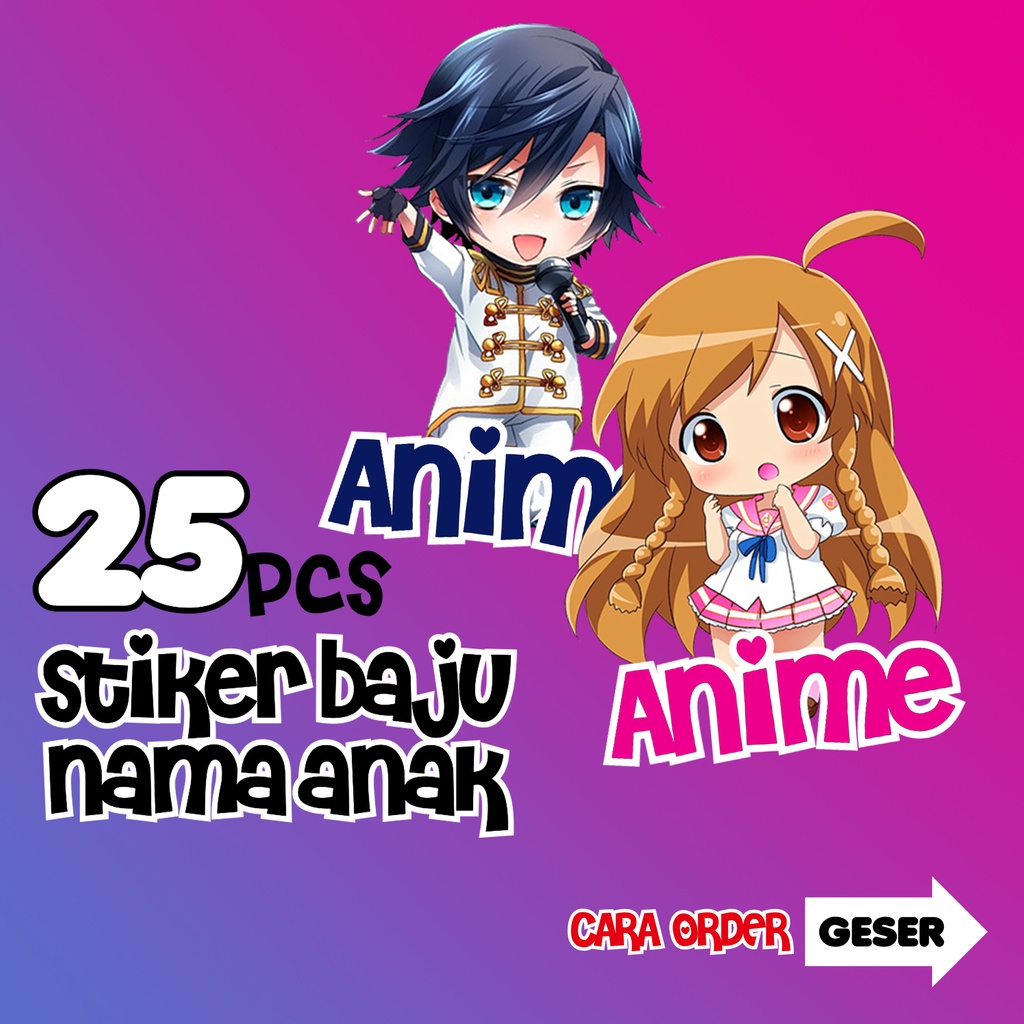 

Stiker Nama Baju Anak Kartun Anime