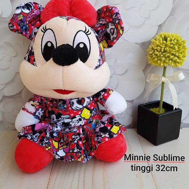 BONEKA MICKEY DAN MINNIE SUBLIME PRINT 32 CM