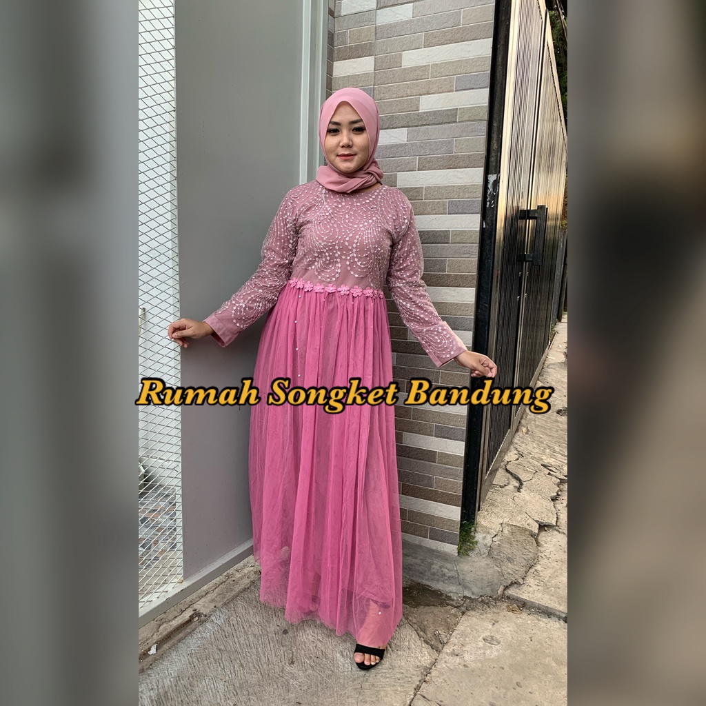 EVELINE MAXI TILE MOTIF BRUKAT MUTIARA FULL ORI BY SHAKIRA REAL PIC GAUN PESTA RUMAH KEBAYA BANDUNG RUMAH SONGKET BANDUNG