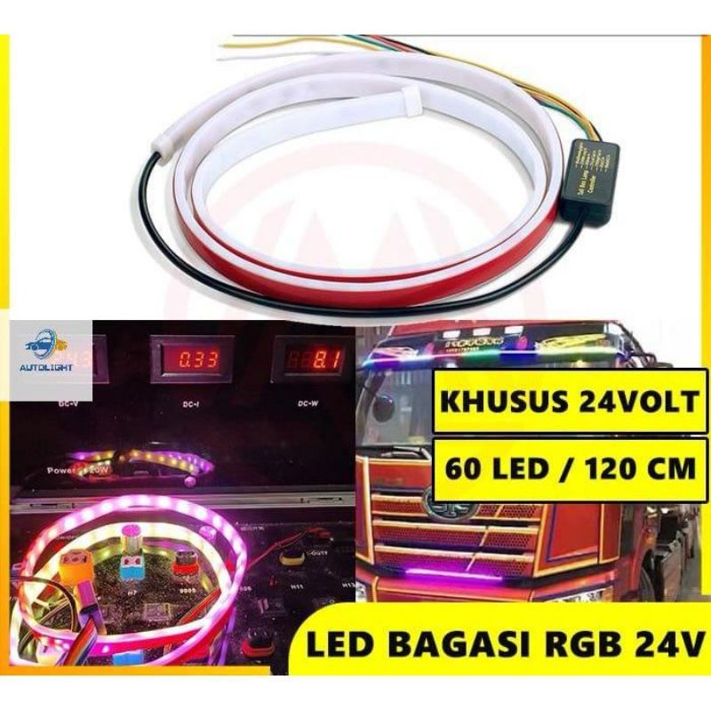 Lampu LED RGB Bagasi Mobil 120CM 60LED 12Volt &amp; 24Volt -5 Model Warna