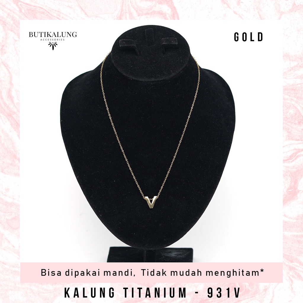 Kalung Titanium Kalung Huruf Kalung Alphabet Kalung Inisial Anti Karat Stainless 931