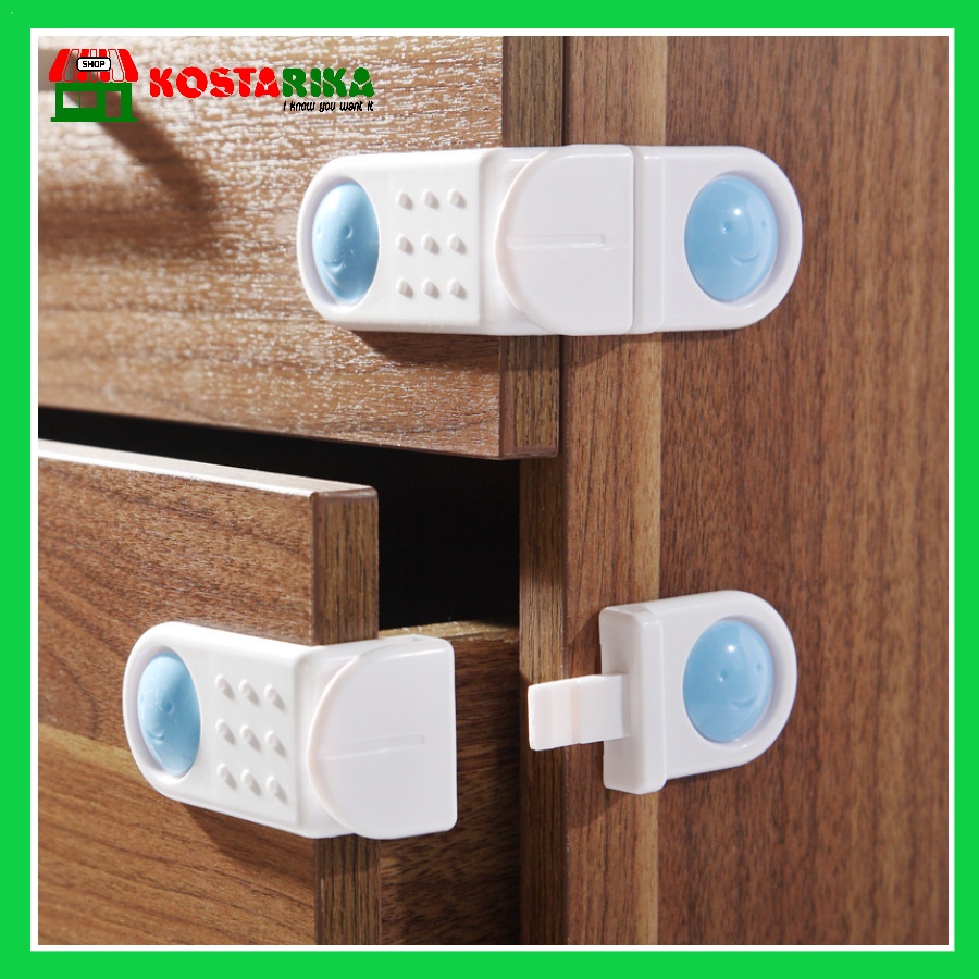 Kostarika Baby Safety Lock Drawer Alat Pengaman Laci Lemari Isi 2 Pcs