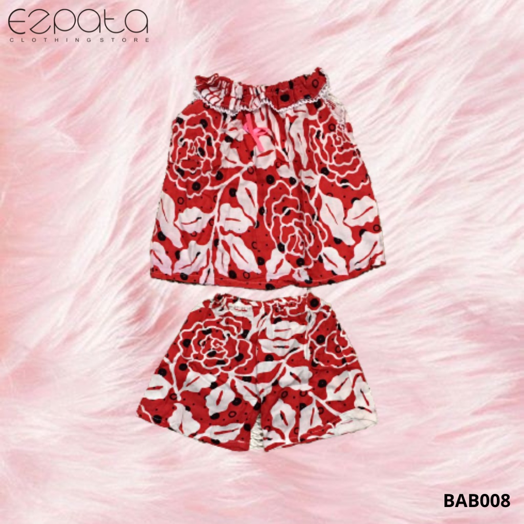 Ezpata setelan bayi perempuan umur 1-2 tahun polos dan motif lucu warna warni colorful bahan katun adem Termurah