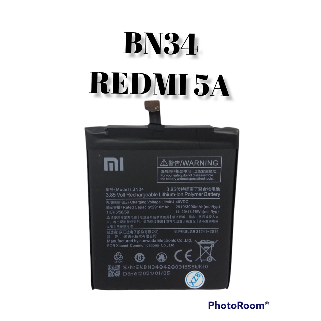 BATERAI XIAOMI REDMI 5A BN34 - BATRE BN 34 REDMI 5A
