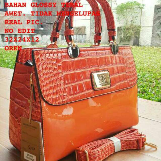 UMANO VERO  6959  bahan glossy combi croco