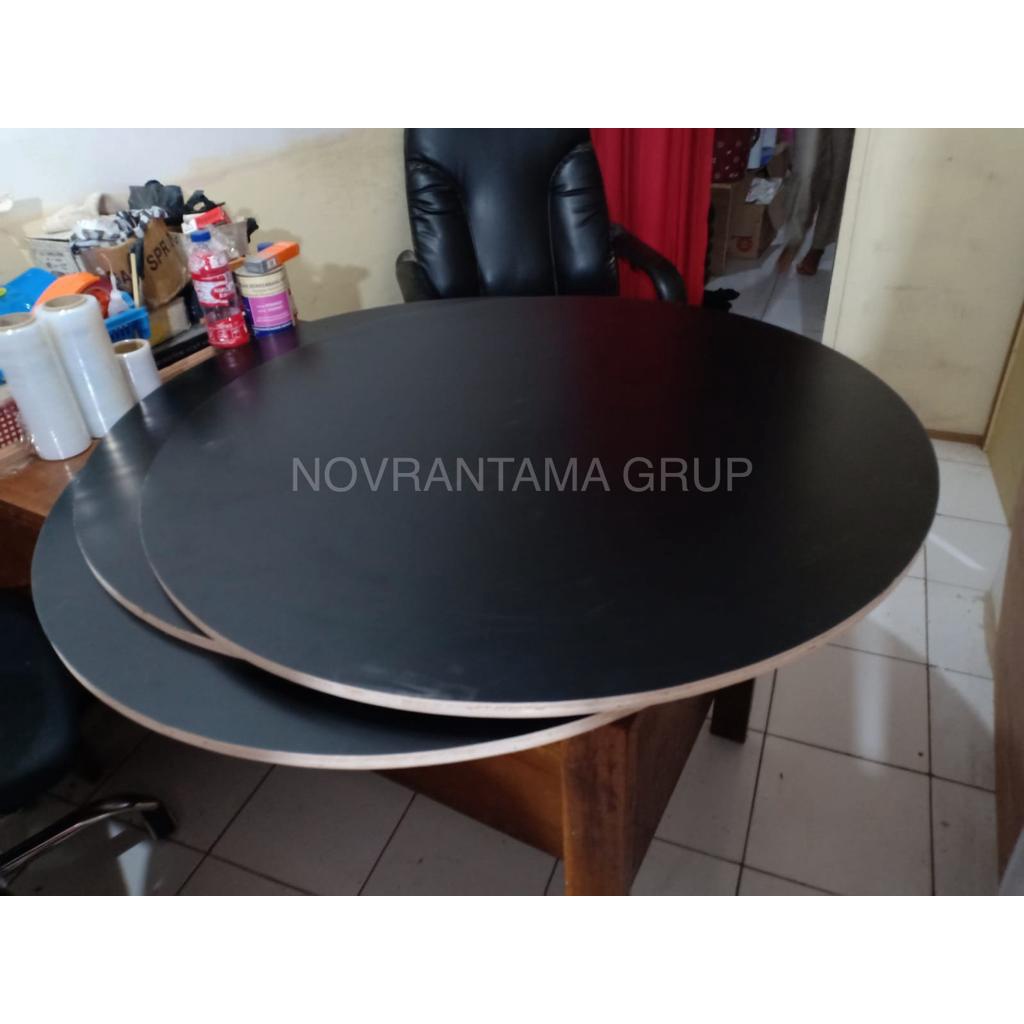 Multiplek / Triplek Melamin Hitam 18mm Bulat Diameter 100 cm , multiplek melamin hitam doff bulat