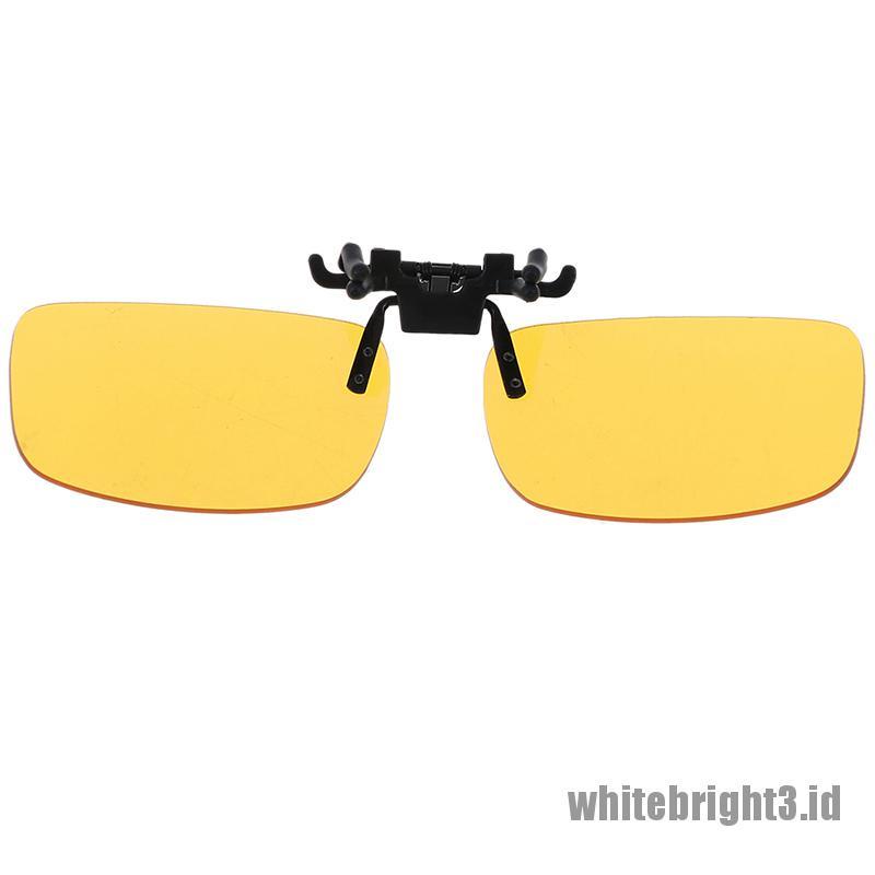 &lt; White3 &gt; Kacamata Komputer anti UV / Sinar Biru Model Clip on Untuk Kantor