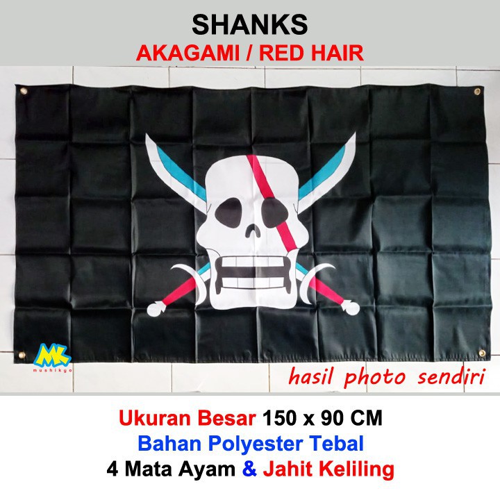 Bendera One Piece karakter ukuran besar / Zoro Shanks Blackbeard Buggy